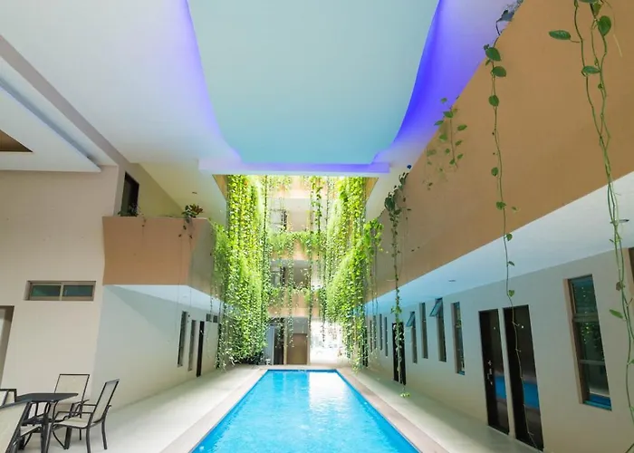 Hotel Palmarena & Residences - Long Comfort With Parking, Sauna, Gym & Pool - Steps From 5th Avenue Playa del Carmen